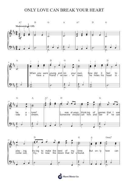Only Love Can Break Your Heart Sheet Music by Neil Young-Arr.Laupound