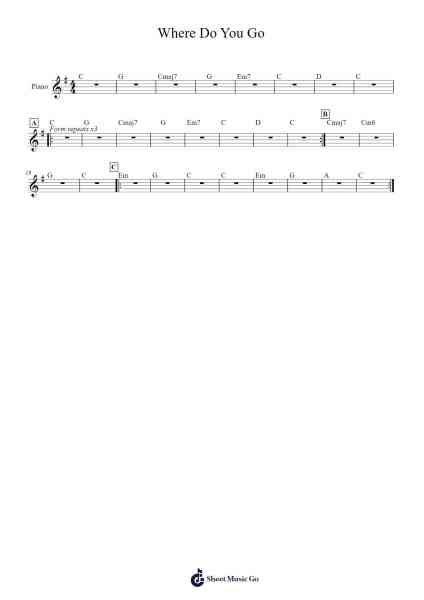 Where Do You Go 樂譜由 YEBBA - 編曲 Maltzbel Dertosh