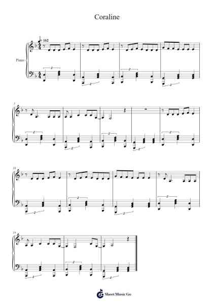 Coraline Sheet Music by Måneskin-Arr.Thoclare