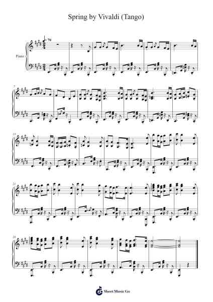 Spring by Vivaldi (Tango) Sheet Music by Alessio Marchi Beldì-Arr.Bunkyle Wanmia