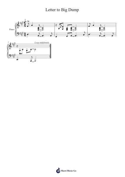 Letter to Big Dump Sheet Music by YoungBoy Never Broke Again-Arr.Beague Kinglor