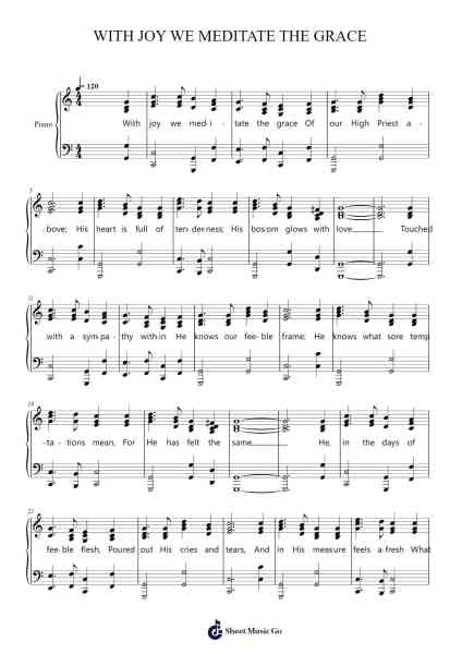 WITH JOY WE MEDITATE THE GRACE Sheet Music by Davebel-Arr.Hornchards
