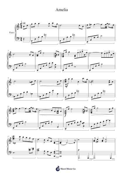 Amelia Sheet Music by Gabriel Yared-Arr.Lauven Joyceleif