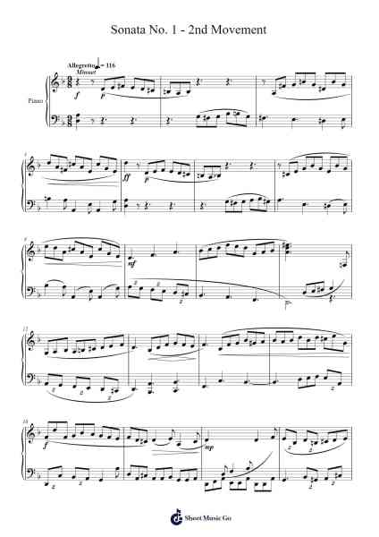 Sonata No. 1 - 2nd Movement Sheet Music by Matthew_2003-Arr.Gailma