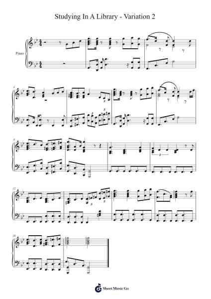 Studying In A Library - Variation 2 Sheet Music by Sel41462-Arr.Willmand Dundre