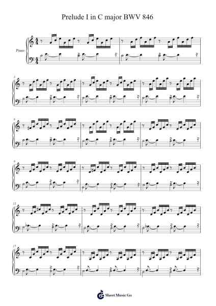 Prelude in C Major, BWV 846 - The Well-Tempered Clavier, Book I Sheet Music by Johann Sebastian Bach-Arr.Bautab