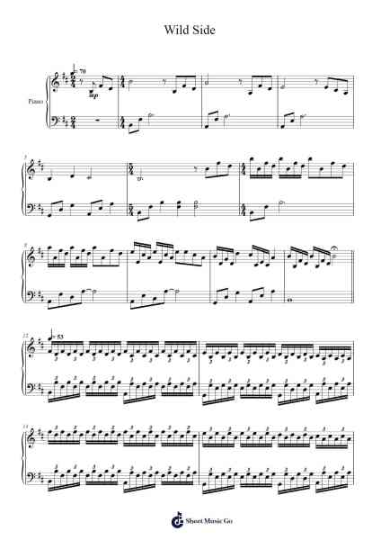 Wild Side 樂譜由 Roberto Cacciapaglia - 編曲 Yvonmand