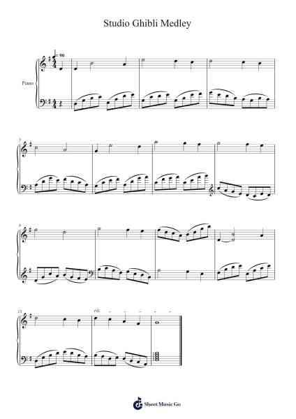 Studio Ghibli Medley Sheet Music by Joe Hisaishi-Arr.Handre Raekiel