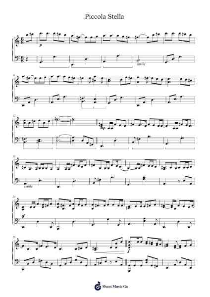 Piccola Stella Sheet Music by Unknown author-Arr.Kerrdutt Anda