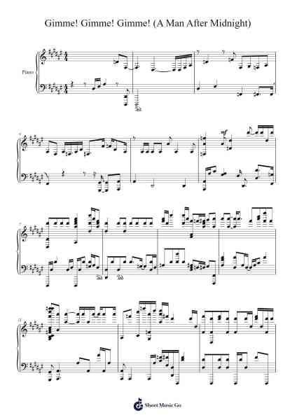 Gimme! Gimme! Gimme! (A Man After Midnight) Sheet Music by ABBA-Arr.Natpold Vinvin