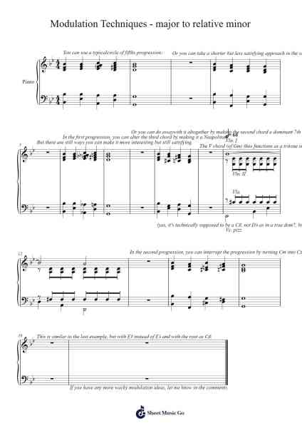 Modulation Techniques - Major to Relative Minor Sheet Music by Betpoe Tegreg-Arr.Bobpritt Kathpril