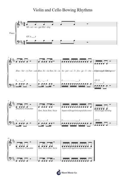 Violin and Cello Bowing Rhythms 樂譜由 undefined - 編曲 Dartricia Curcrofts