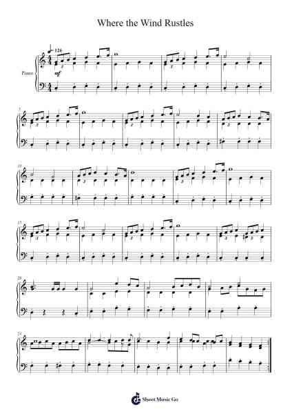 Where the Wind Rustles Sheet Music by Yuka Tsujiyoko-Arr.Geofchael