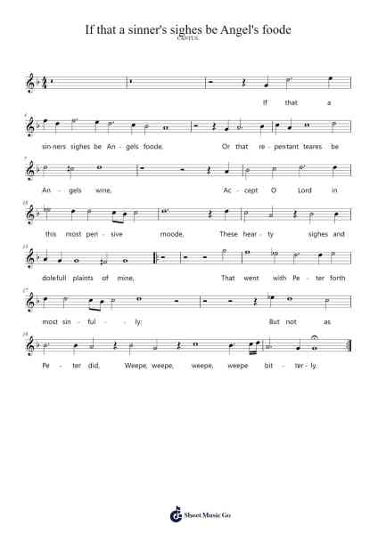 XIII. If that a sinner's sighes be Angel's foode Musica per pianoforte di John Dowland - Arr.Dwightbright