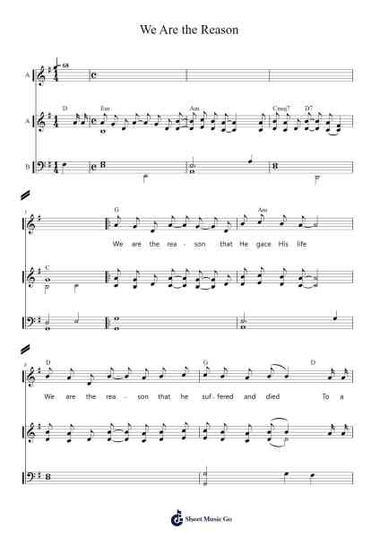 We Are the Reason Sheet Music by David Meece-Arr.Payyule