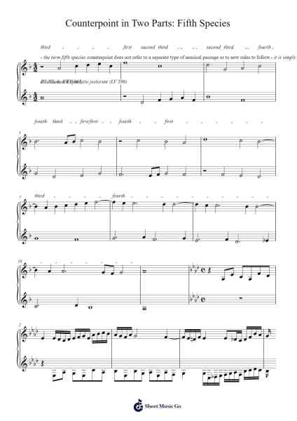 Counterpoint in Two Parts: Fifth Species Sheet Music by Marc Sabatella-Arr.Reyphens