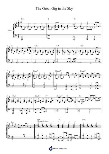 The Great Gig in the Sky Sheet Music by Richard Wright-Arr.Acbins Yedhume