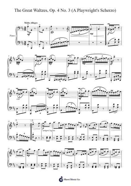 The Great Waltzes, Op. 4 No. 3 "A Playwright's Scherzo" Sheet Music by Reuben Prabaswara Windukusuma-Arr.Francesphrey Faholmes