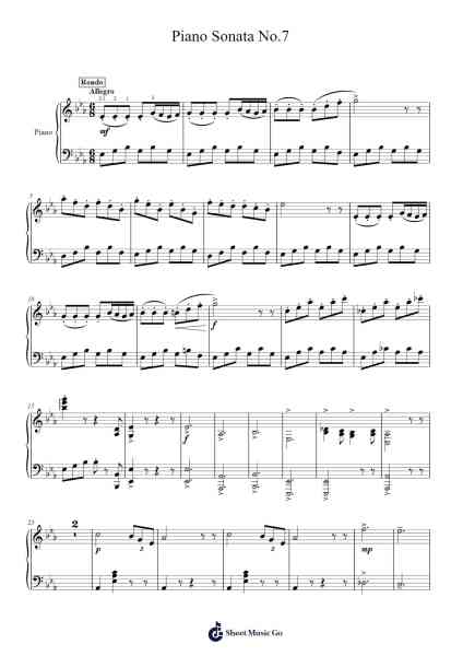 Piano Sonata No.7 Sheet Music by mhshmusic-Arr.Charnal Tayward