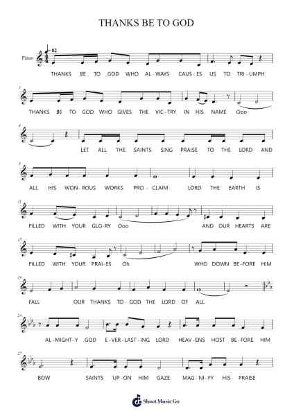 THANKS BE TO GOD Sheet Music by cjoyful72-Arr.Scottcy Bachfinn