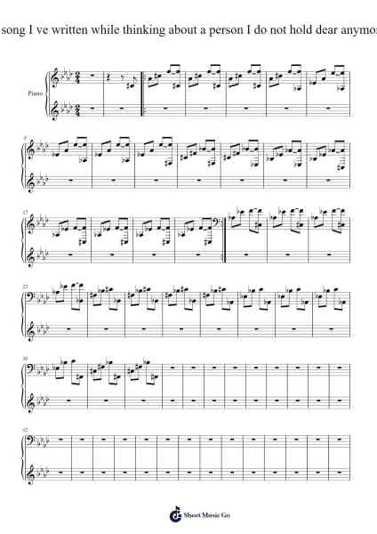 A song I ve written while thinking about a person I do not hold dear anymore Sheet Music by Irprice Tateniei-Arr.Phylple