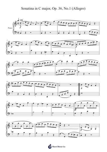Sonatina in C Major, Op. 36, No. 1: I. Allegro Sheet Music by Muzio Clementi-Arr.Kawar Rusfrank