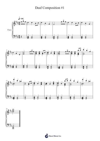 Deaf Composition #1 Sheet Music by Bloomgale-Arr.Virwey Bloornid