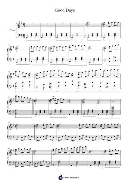 Good Days Sheet Music by kabab-Arr.Hoyving