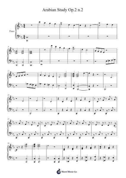 Arabian Study Op. 2 No. 2 Sheet Music by André M. S. S. Dias-Arr.Perrusk