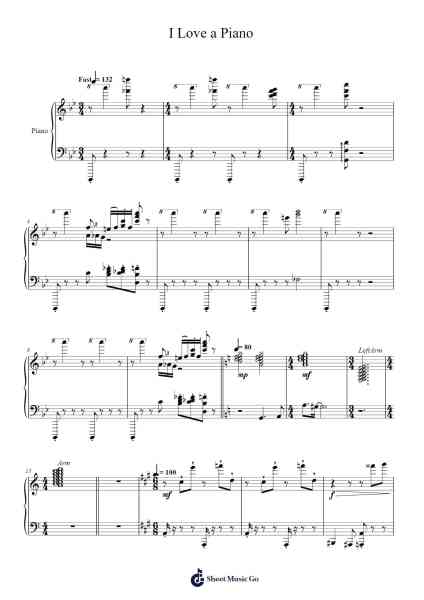 I Love a Piano Sheet Music by Anaang Ibibbibio-Arr.Krisrol Petthew