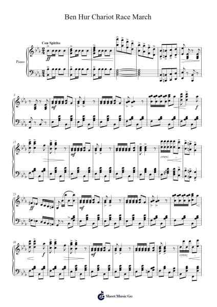 Ben Hur Chariot Race March Sheet Music by Edward Taylor Paull-Arr.Humeleen Bachnat