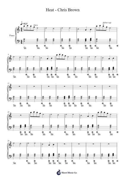 Heat - Chris Brown Sheet Music by Chris Brown-Arr.Chestom