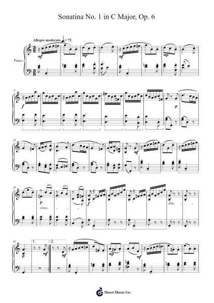 Sonatina No. 1 in C Major, Op. 6 Sheet Music by Sunwoo Lim-Arr.Pearroe
