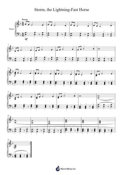 Storm, the Lightning-Fast Horse Sheet Music by Jeremiah Ogilvie-Arr.Myrtours Hihill