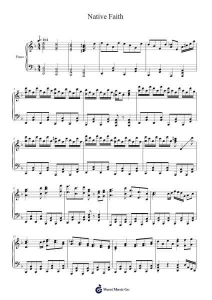 Native Faith Sheet Music by ZUN-Arr.Gailgale