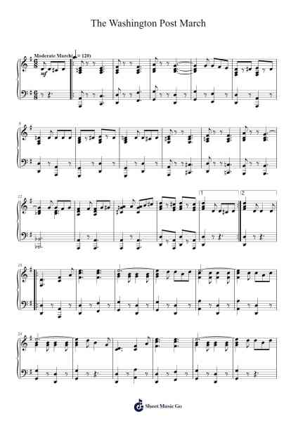 The Washington Post March Sheet Music by John Philip Sousa-Arr.Sailshead Verborn