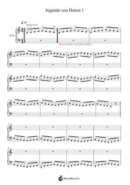 Jugando con Hanon 1 Sheet Music by albetan-Arr.Gregrace Glennjob