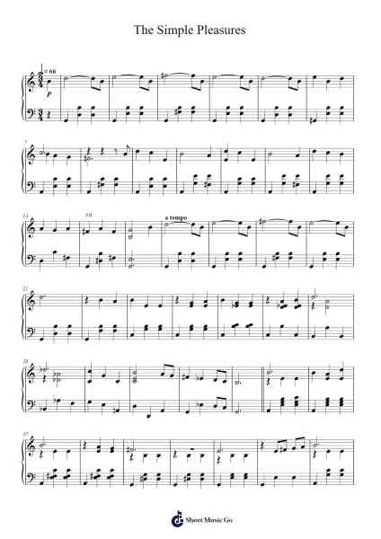 The Simple Pleasures Sheet Music by Unknown author-Arr.Milllas