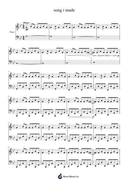 song i made Sheet Music by Avi Shukla-Arr.Kensibyl