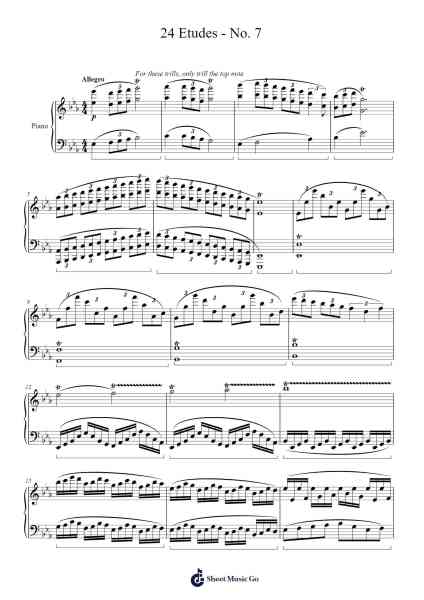 24 Etudes - No. 7 Sheet Music by Sir Ya-bookie-Arr.Wheenan