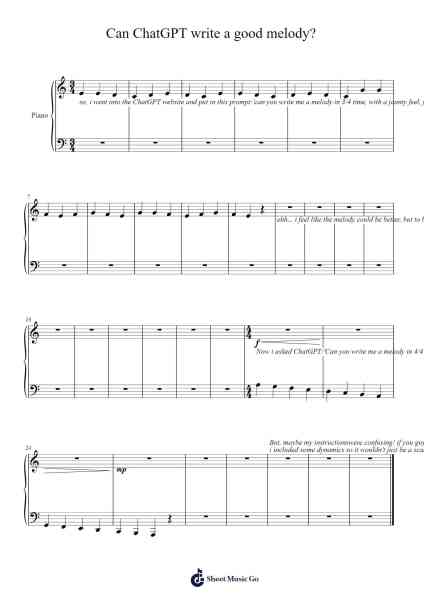 Can ChatGPT write a good melody? Sheet Music by Sheitta-Arr.Spenky Chloelith