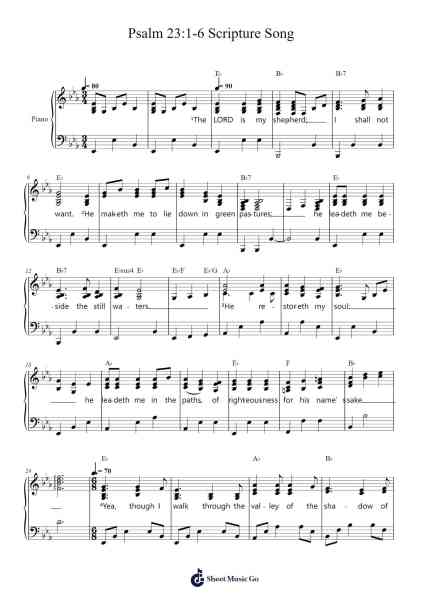 Psalm 23:1-6 Scripture Song 樂譜由 undefined - 編曲 Lambken Bespag