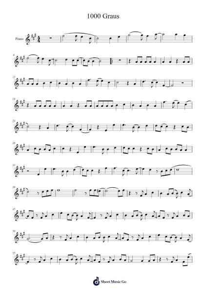 1000 Graus Sheet Music by Renascer Praise-Arr.Glennxon Gachloe