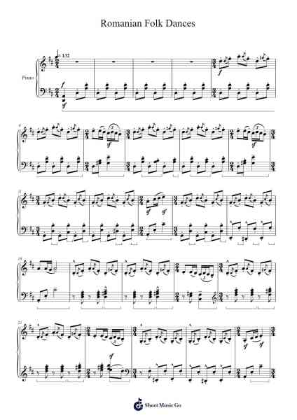 Romanian Folk Dances, Sz.56: V. Romanian Polka Sheet Music by Béla Bartók-Arr.Wykim Browningsnow