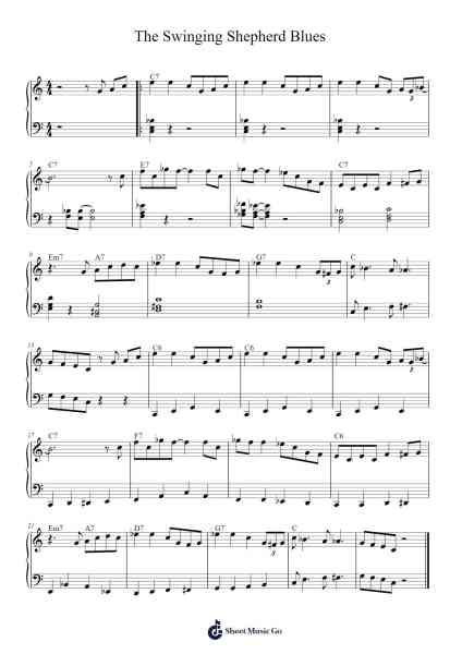 The Swinging Shepherd Blues Sheet Music by Unknown author-Arr.Yecent
