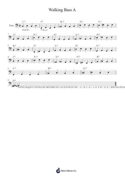 Walking Bass A Sheet Music by Sigi Bush-Arr.Shircent