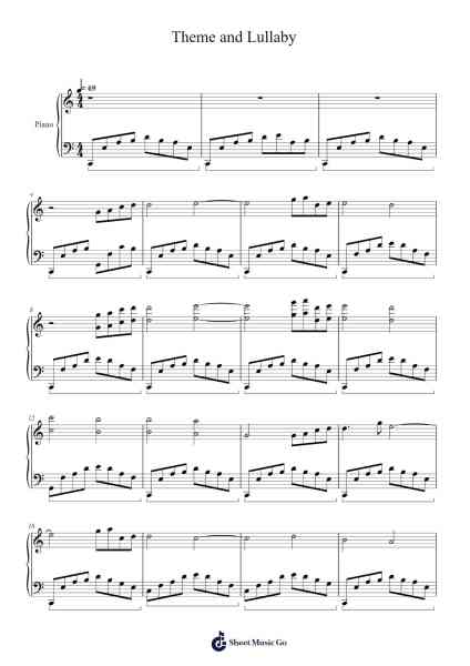 Theme and Lullaby Sheet Music by Raphael Obenieta-Arr.Sanmott Leomick