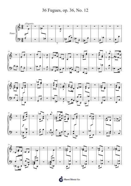 36 Fugues, Op. 36, No. 12 Sheet Music by Anton Reicha-Arr.Blithefrey
