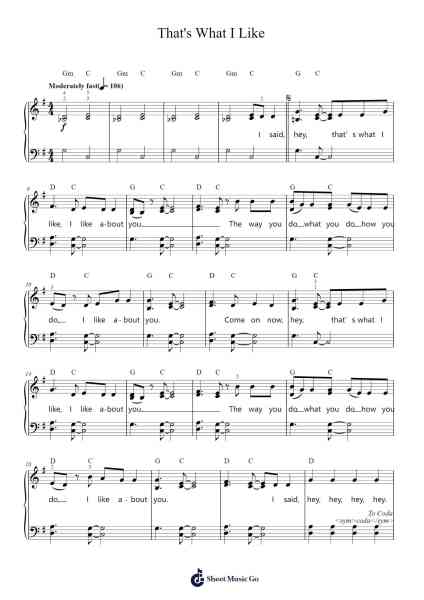 That's What I Like Sheet Music by Flo Rida-Arr.Huttgie Bellcol