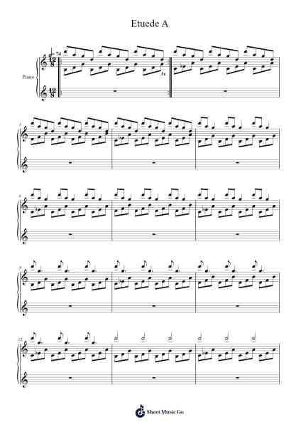 Etuede A Sheet Music by andrejwosnitz-Arr.Bartrhys Shelcie